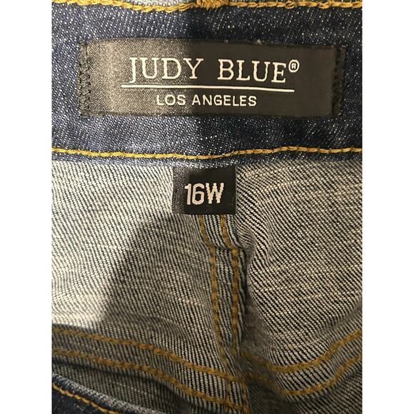 Judy Blue Jeans 16W Dark Wash Stretch Denim Skinny Fit Raw Hem JB88527 - Picture 7 of 9